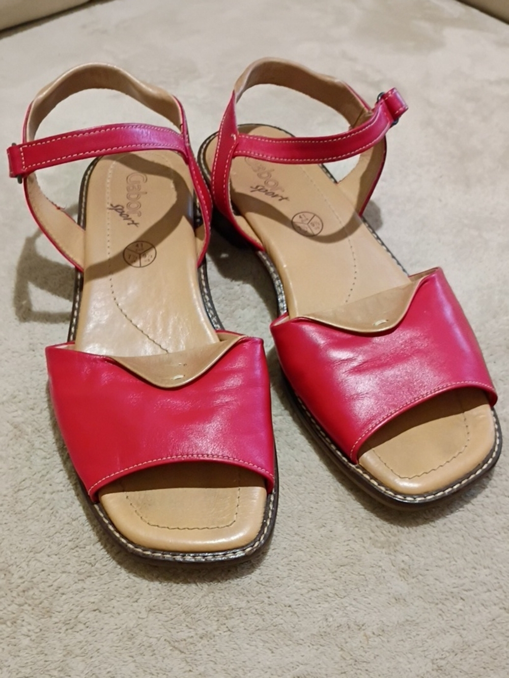 Gabor Women's Pink Leather Open-Toe Ankle-Strap Sandals